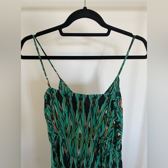 Cynthia Vincent green patterned silk maxi dress size small excellent condition - Picture 9 of 12